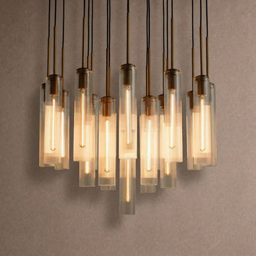 Colleena Fluted Glass Round Chandelier - 36"casivra