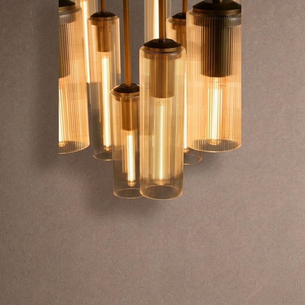 Colleena Fluted Glass Round Chandelier - 48"casivra