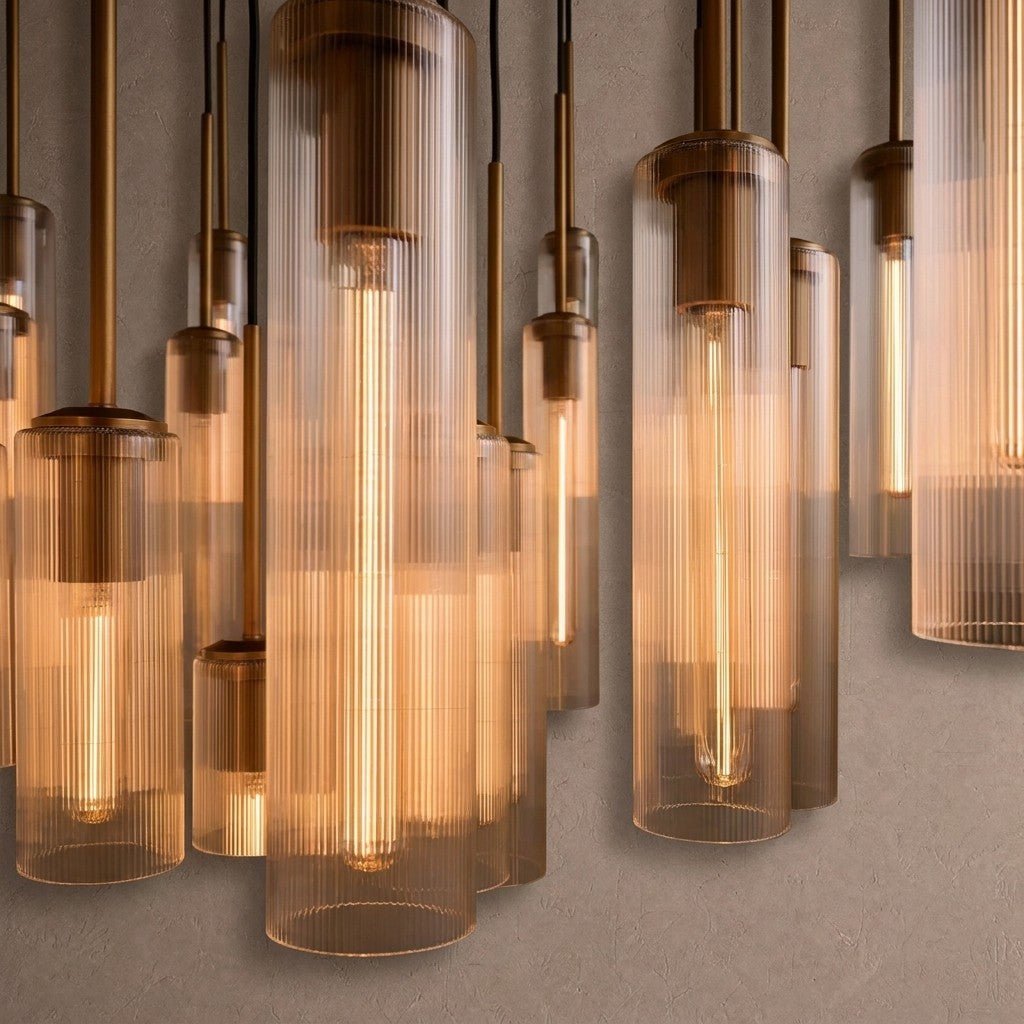Colleena Fluted Glass Round Chandelier - 48"casivra