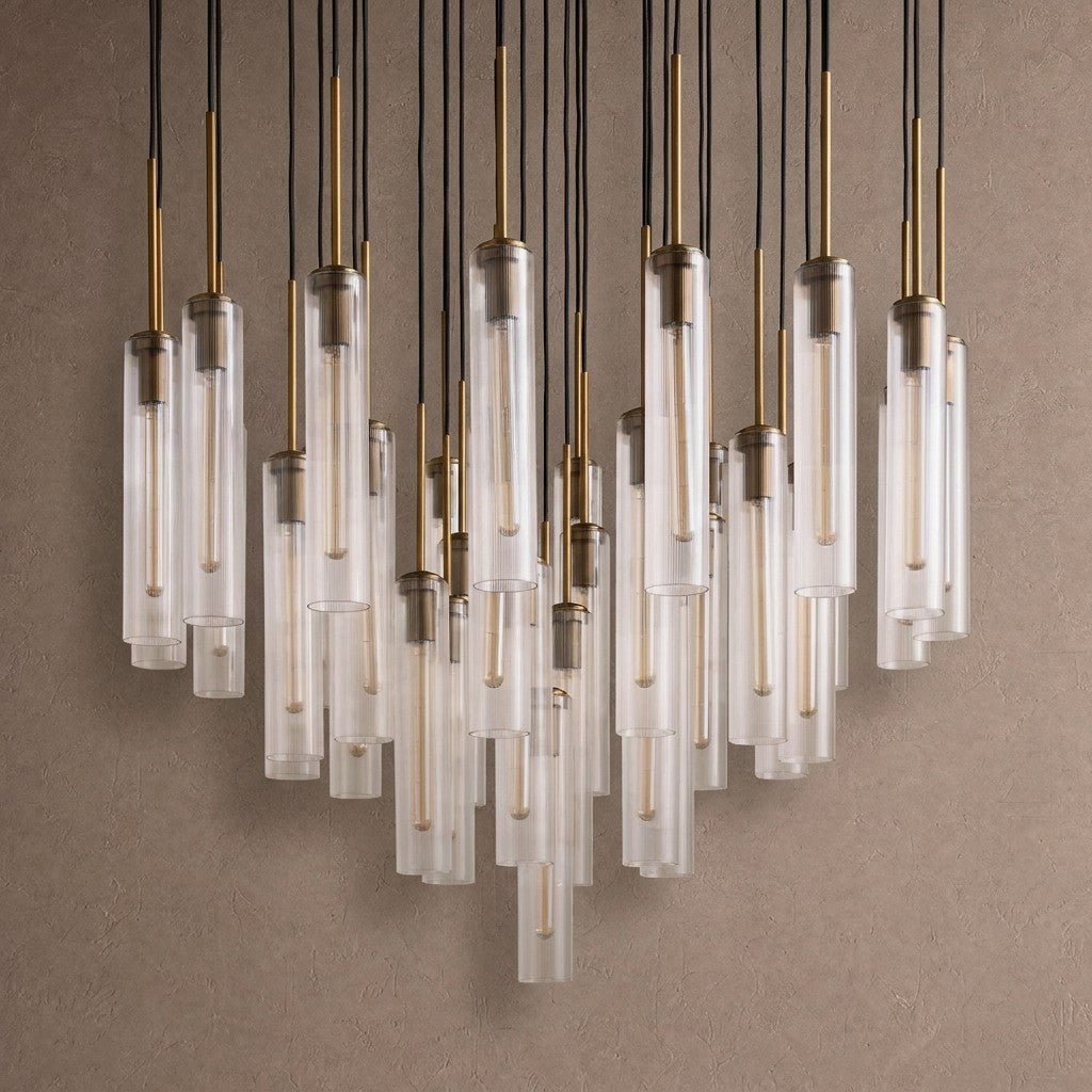 Colleena Fluted Glass Round Chandelier - 48"casivra