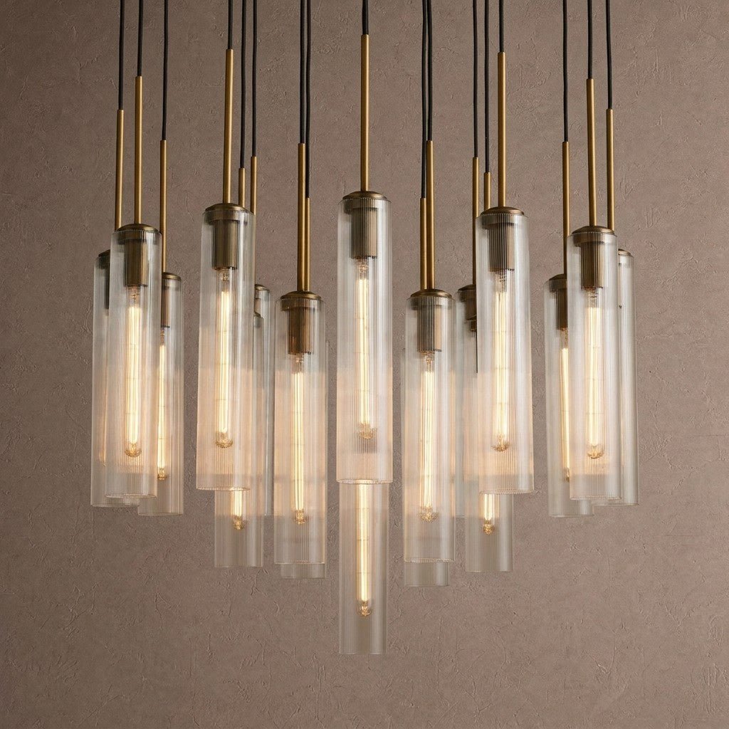 Colleena Fluted Glass Round Chandelier - 36"casivra