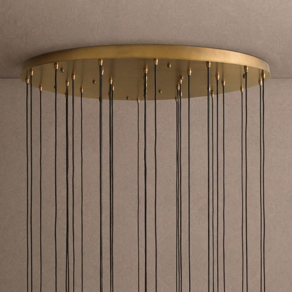 Colleena Hammered Glass Round Chandelier - 48"casivra