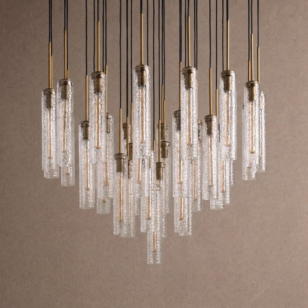 Colleena Hammered Glass Round Chandelier - 48"casivra