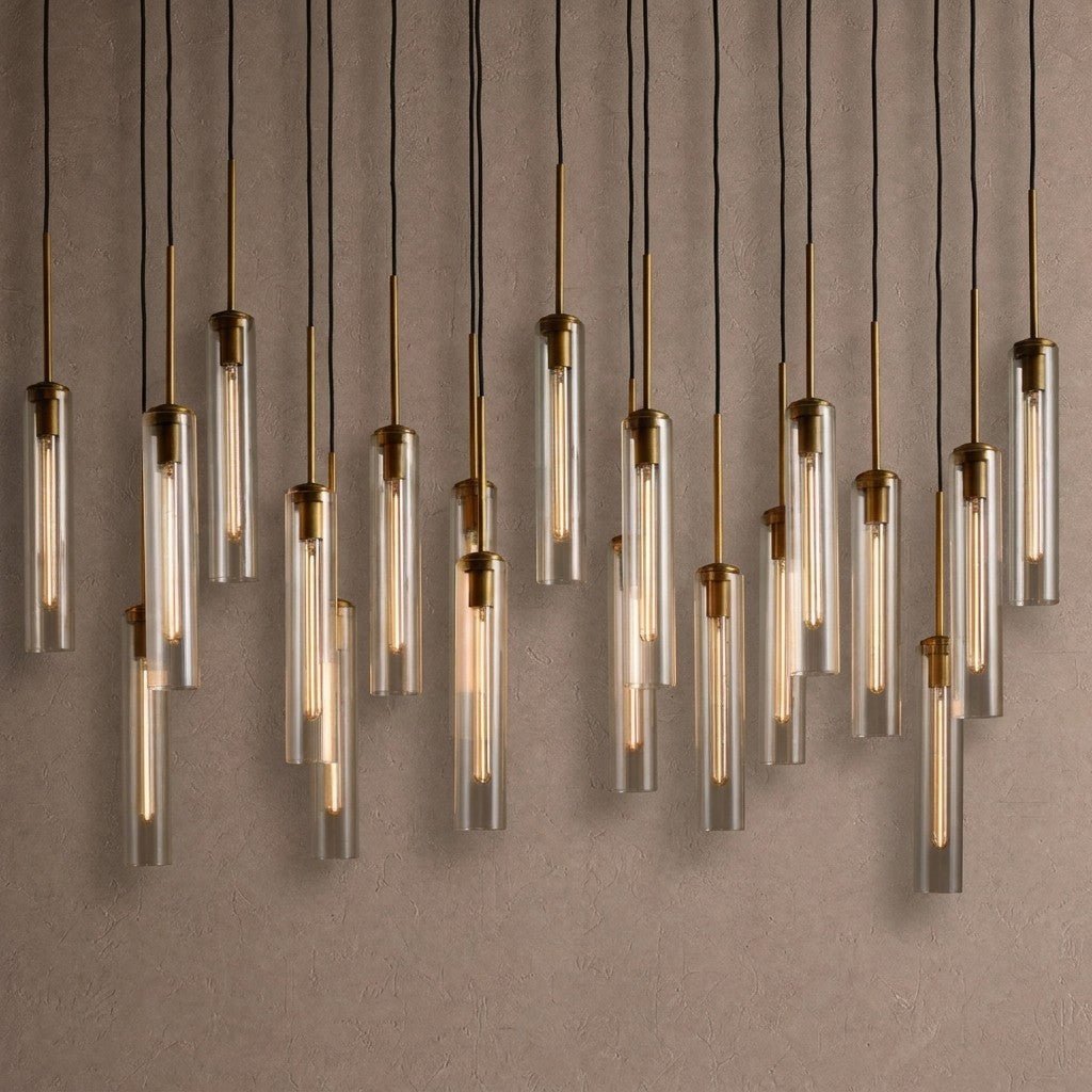 Colleena Linear Fluted Glass Chandelier - casivra