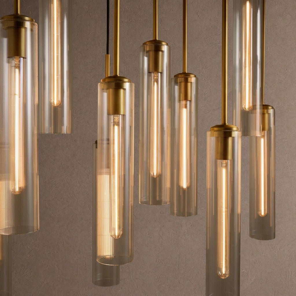 Colleena Linear Fluted Glass Chandelier - casivra