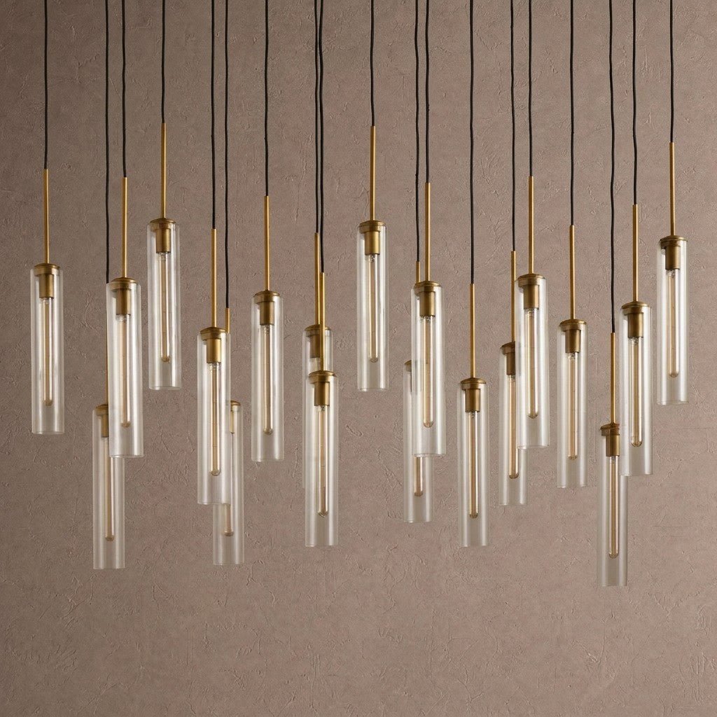 Colleena Linear Fluted Glass Chandelier - casivra