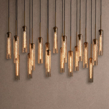 Colleena Linear Hammered Glass Chandelier - casivra