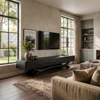 Modern TV Cabinet Curved Based Design For Living Room Furniture