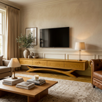 Modern TV Cabinet Curved Based Design For Living Room Furniture