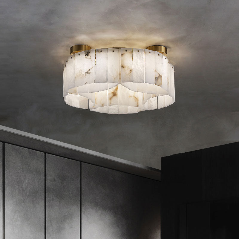 Contemporary Alabaster Flush Mount Ceiling Lamp - 33.46" D x 8.86" Hcasivra