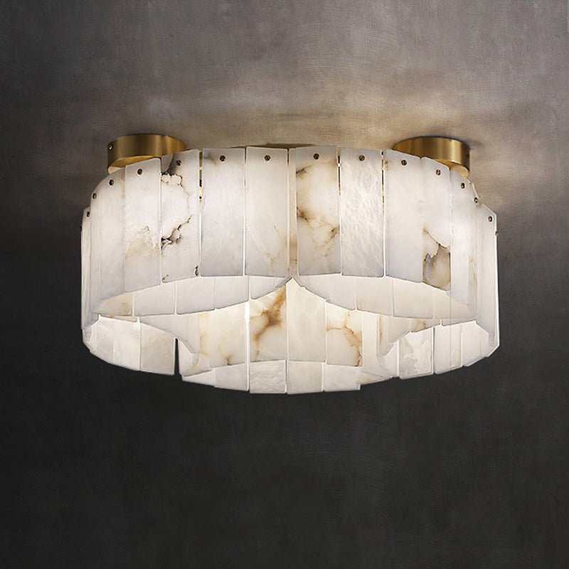Contemporary Alabaster Flush Mount Ceiling Lamp - 33.46" D x 8.86" Hcasivra