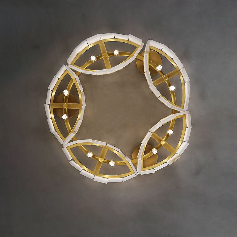 Contemporary Alabaster Flush Mount Ceiling Lamp - 21.65" D x 8.86" Hcasivra