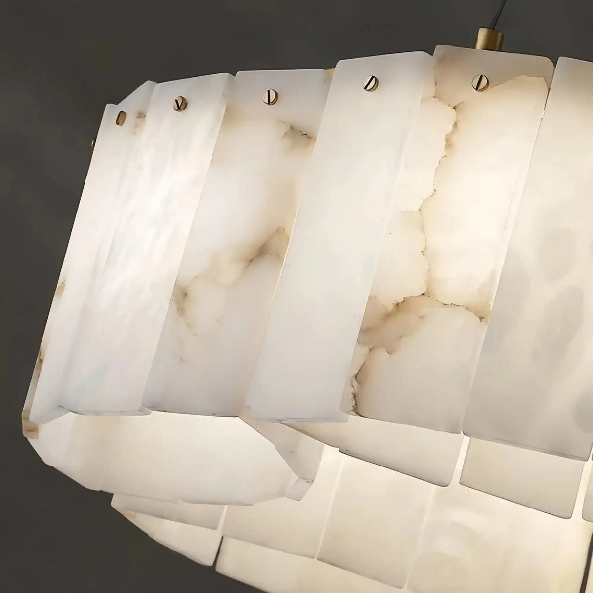 Contemporary Alabaster Flush Mount Ceiling Lamp - 33.46" D x 8.86" Hcasivra