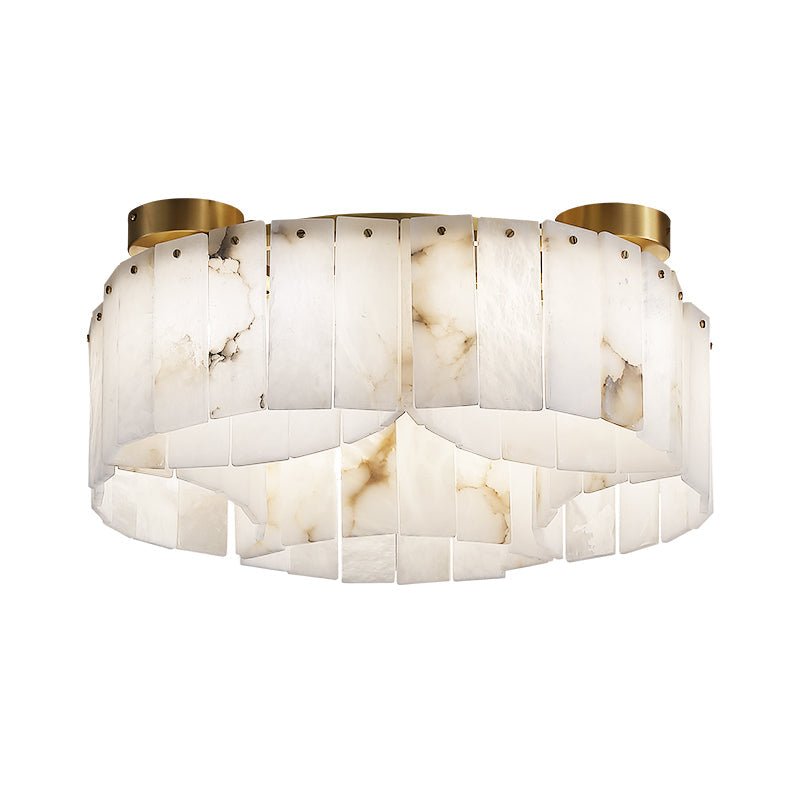 Contemporary Alabaster Flush Mount Ceiling Lamp - 21.65" D x 8.86" Hcasivra
