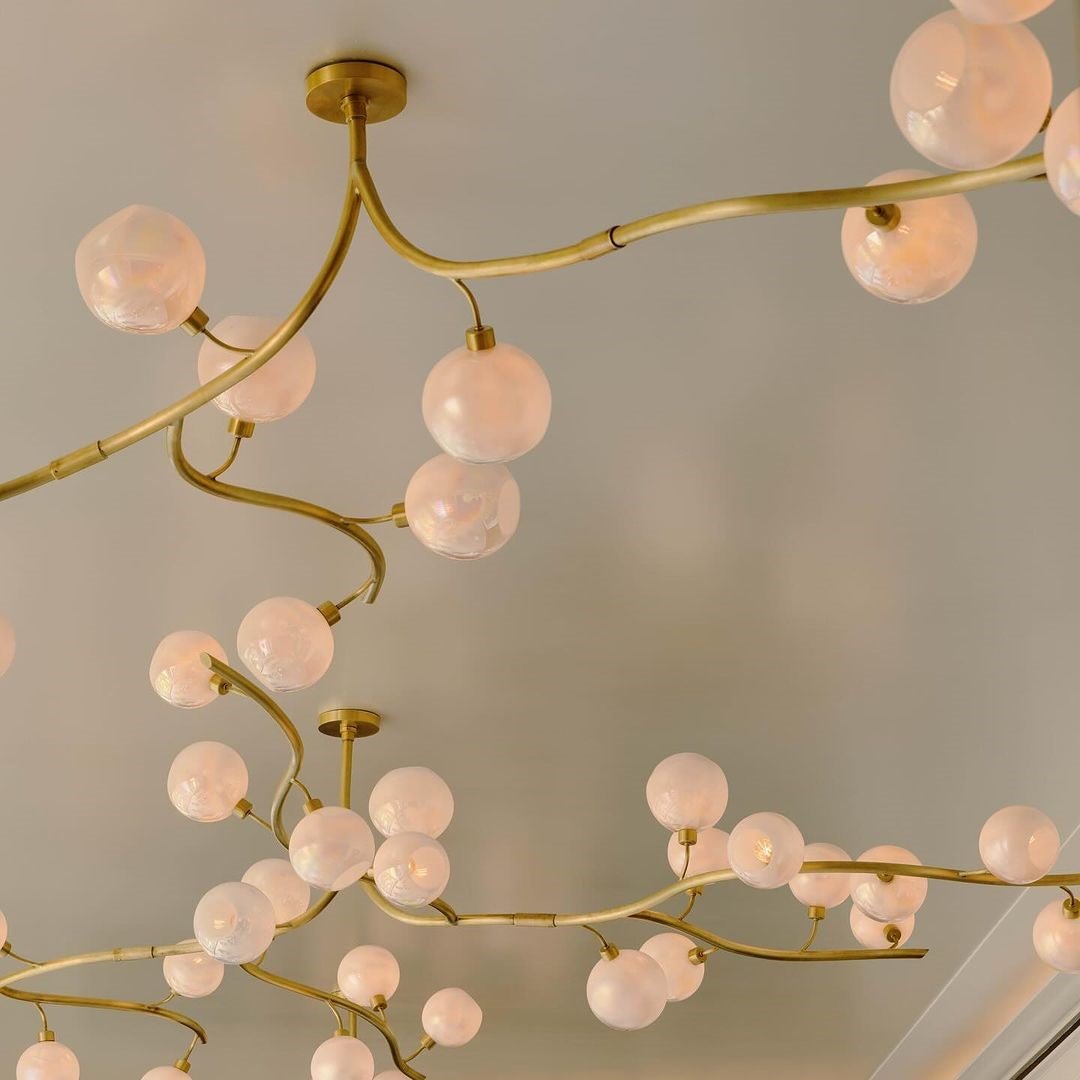 Contemporary Hand - blown Glass Globes Branch Chandelier for Dining Room Living Room and Kitchen Island - L140"*W60"*H32"Warm Lightcasivra