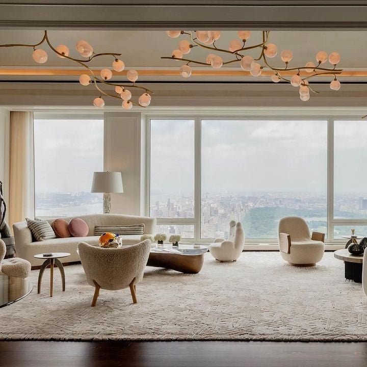 Contemporary Hand - blown Glass Globes Branch Chandelier for Dining Room Living Room and Kitchen Island - L140"*W60"*H32"Warm Lightcasivra