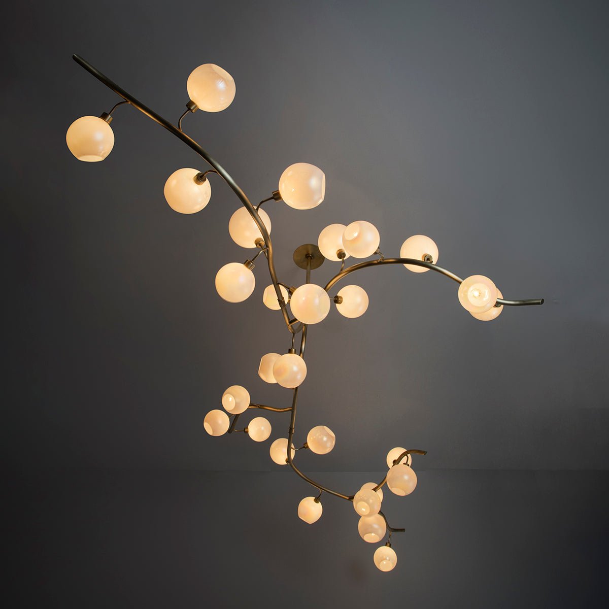Contemporary Hand - blown Glass Globes Branch Chandelier for Dining Room Living Room and Kitchen Island - L140"*W60"*H32"Warm Lightcasivra
