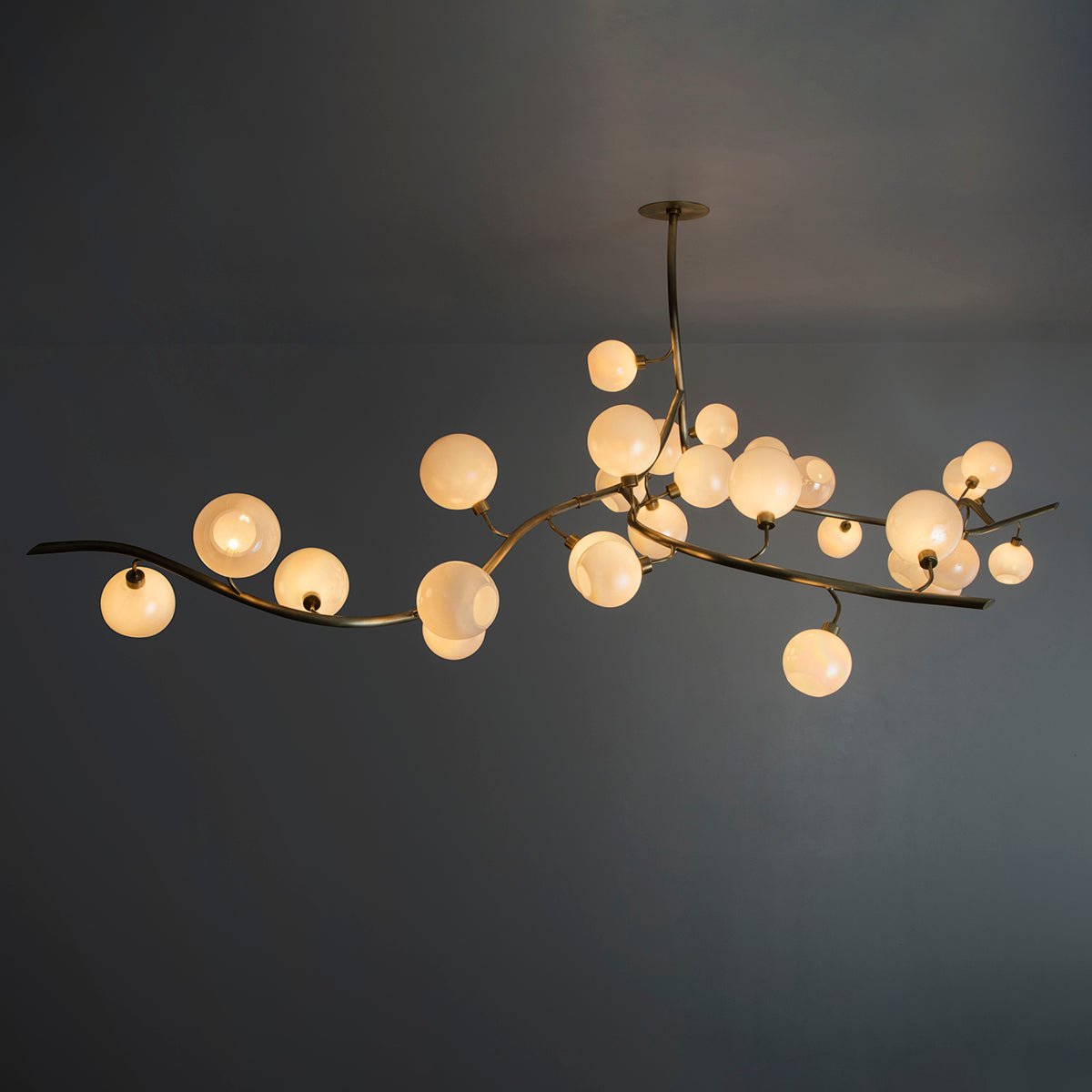 Contemporary Hand - blown Glass Globes Branch Chandelier for Dining Room Living Room and Kitchen Island - L140"*W60"*H32"Warm Lightcasivra