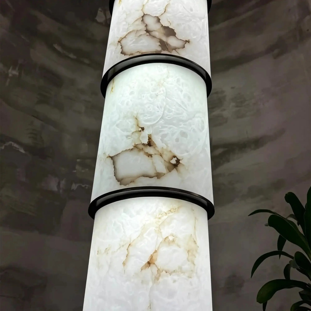 Contemporary Layered Oval Alabaster Column Pendant - 5 Layers/D13"*H55.91"(D33cm*H142cm)Warm Light 3000Kcasivra
