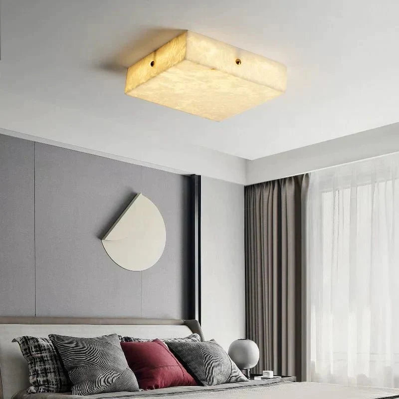 Coral Modern Alabaster Flushmount, Designer Ceiling Light Fixtures - 15.75"Lcasivra