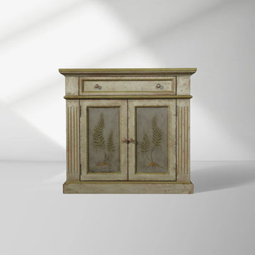 Cosetta Antique Ltalian Sideboard Fern Motif Buffet Table Living Room Wood Entryways Cabinet