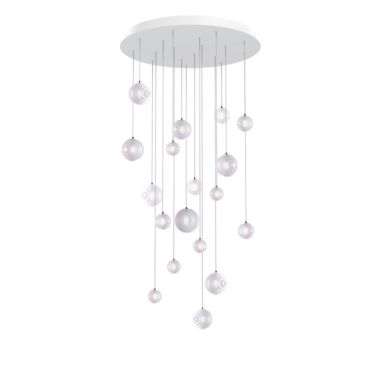 Cosmic Sphere Cascade Glass Chandelier - 18 - lights ∅ 31.5″ x H 78.7″Clearcasivra
