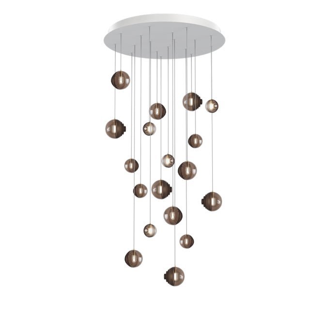 Cosmic Sphere Cascade Glass Chandelier - 18 - lights ∅ 31.5″ x H 78.7″Smoke greycasivra