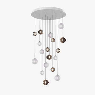 Cosmic Sphere Cascade Glass Chandelier - 3 - lights ∅ 11.8″ x H 59.1″Clearcasivra