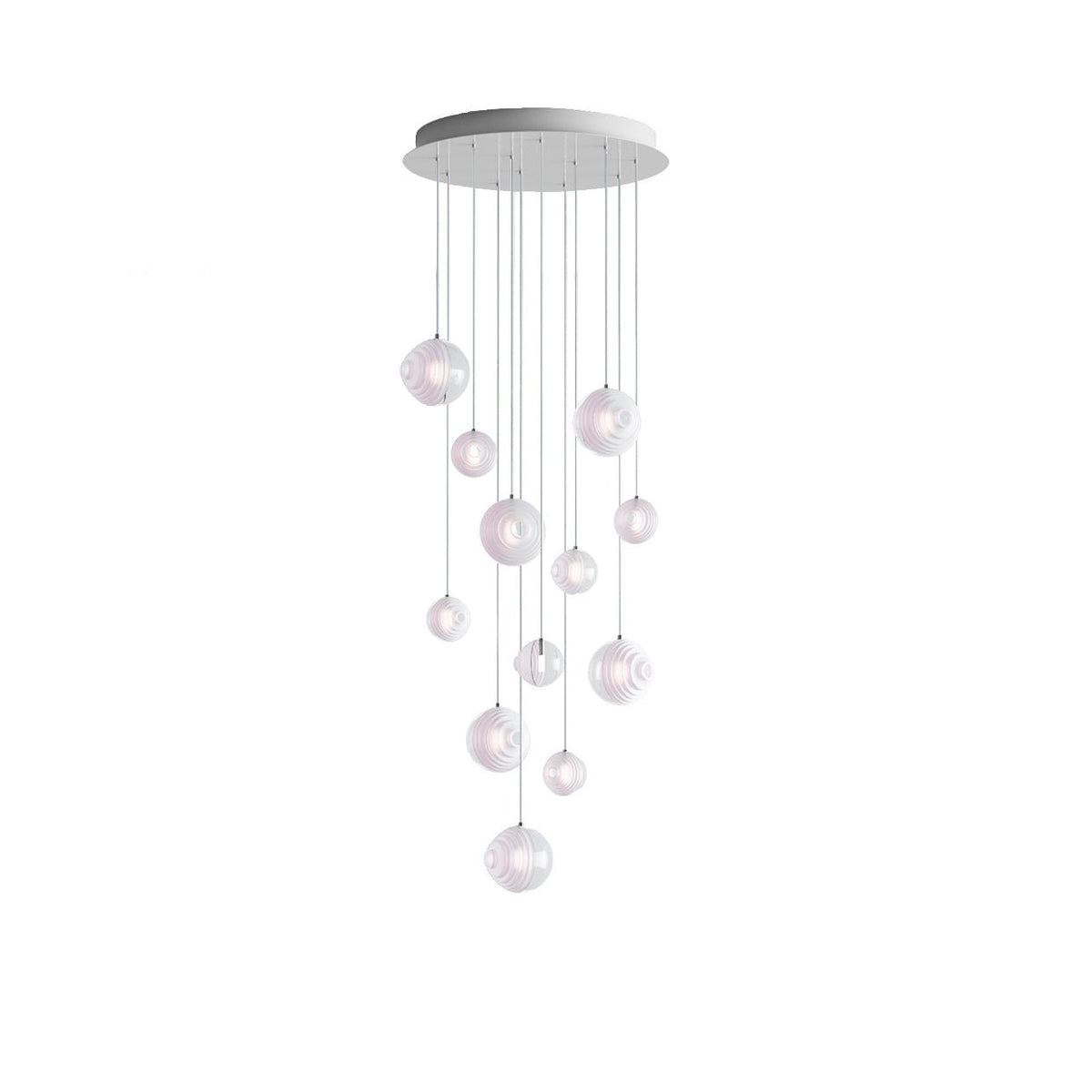 Cosmic Sphere Cascade Glass Chandelier - 12 - lights ∅ 23.6″ x H 59.1″Clearcasivra