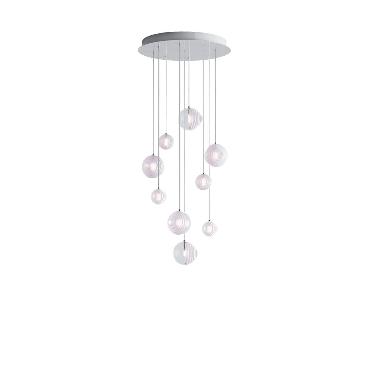 Cosmic Sphere Cascade Glass Chandelier - 9 - lights ∅ 19.7″ x H 59.1″Clearcasivra