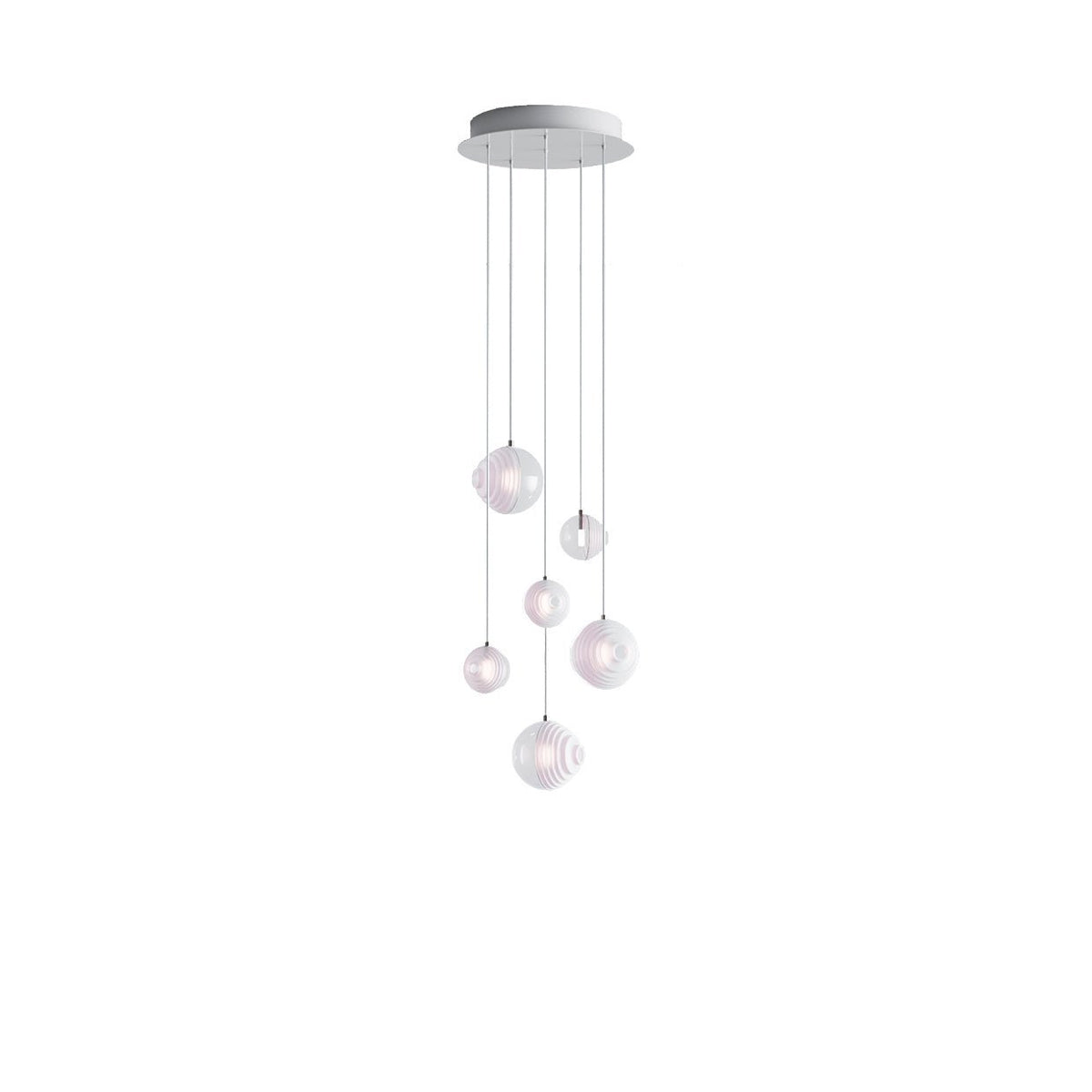 Cosmic Sphere Cascade Glass Chandelier - 6 - lights ∅ 15.7″ x H 59.1″Clearcasivra