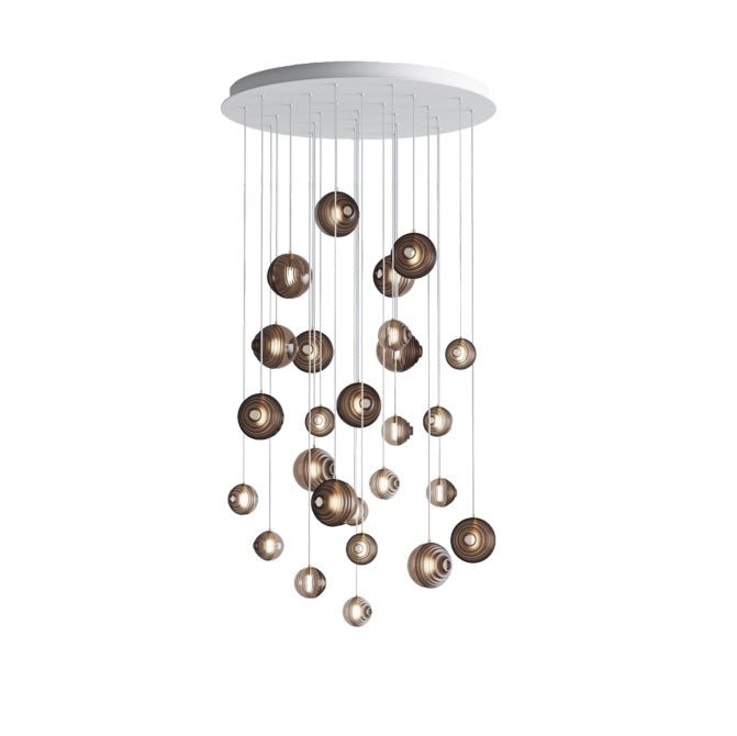 Cosmic Sphere Cascade Glass Chandelier - 26 - lights ∅ 39.4″ x H 78.7″Smoke greycasivra