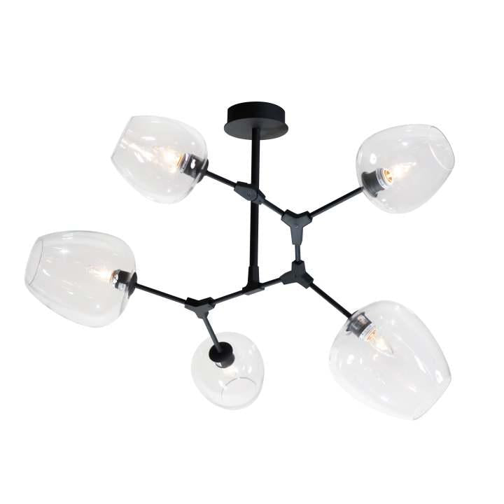 Covington Drop Globe Branching Bubble Chandelier 30'' - Champagne Crackle GlassBrasscasivra
