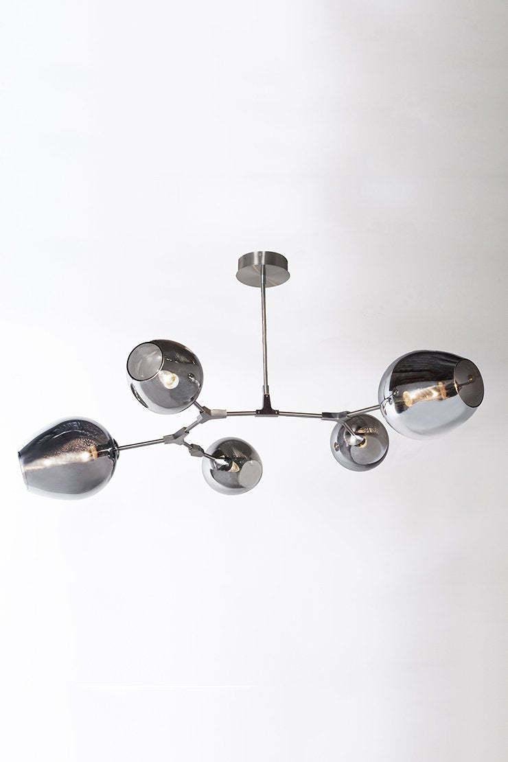 Covington Drop Globe Branching Bubble Chandelier 30'' - Smoke GlassBrasscasivra