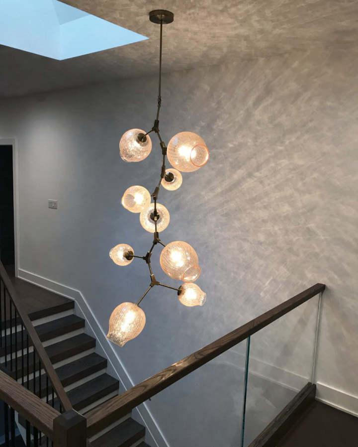 Covington Drop Globe Branching Bubble Chandelier 38'' - Smoke GlassBrasscasivra