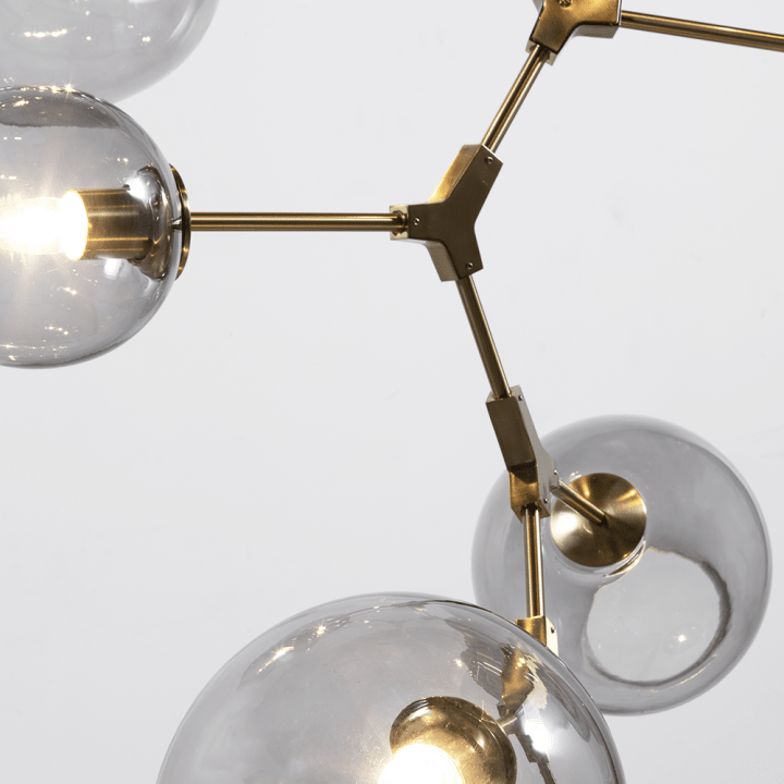 Covington Drop Globe Branching Bubble Chandelier 38'' - Smoke GlassBrasscasivra