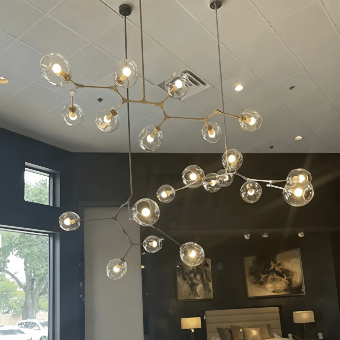 Covington Horizontal Globe Branching Bubble Chandelier - 5-LightBrasscasivra