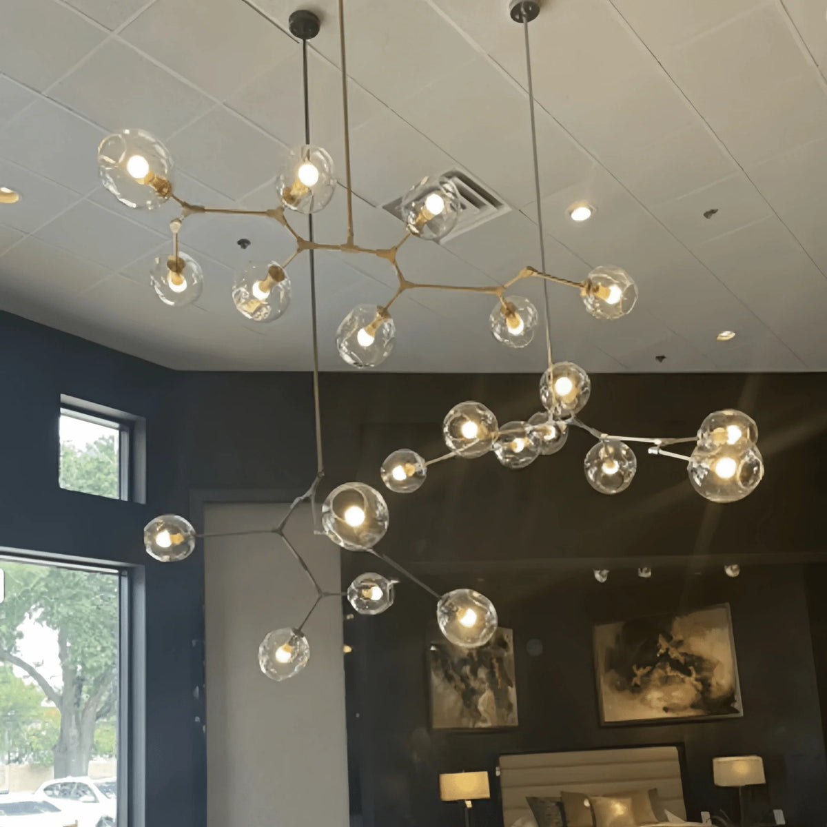Covington Horizontal Globe Branching Bubble Chandelier - 5-LightBrasscasivra