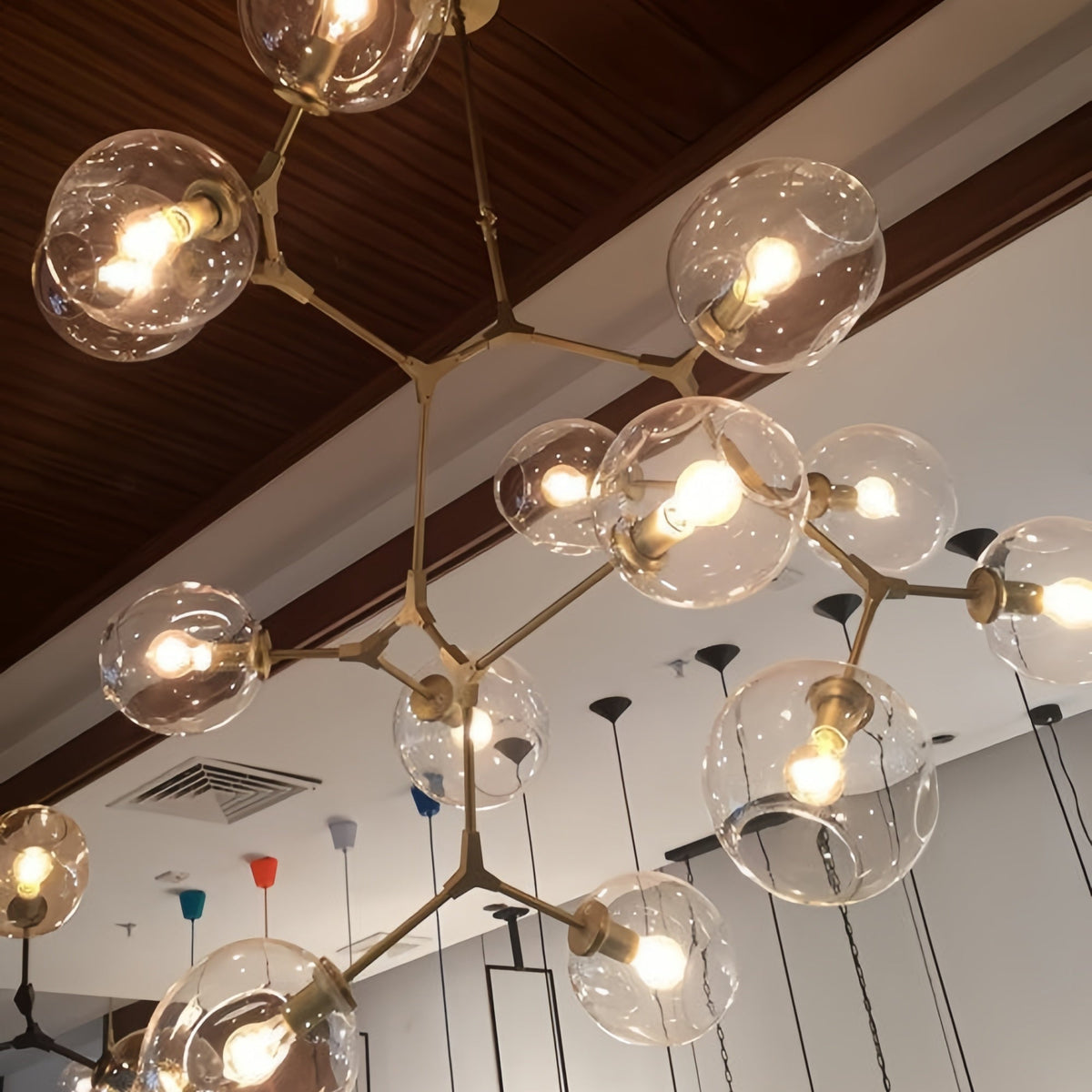 Covington Horizontal Globe Branching Bubble Chandelier - 5-LightBrasscasivra