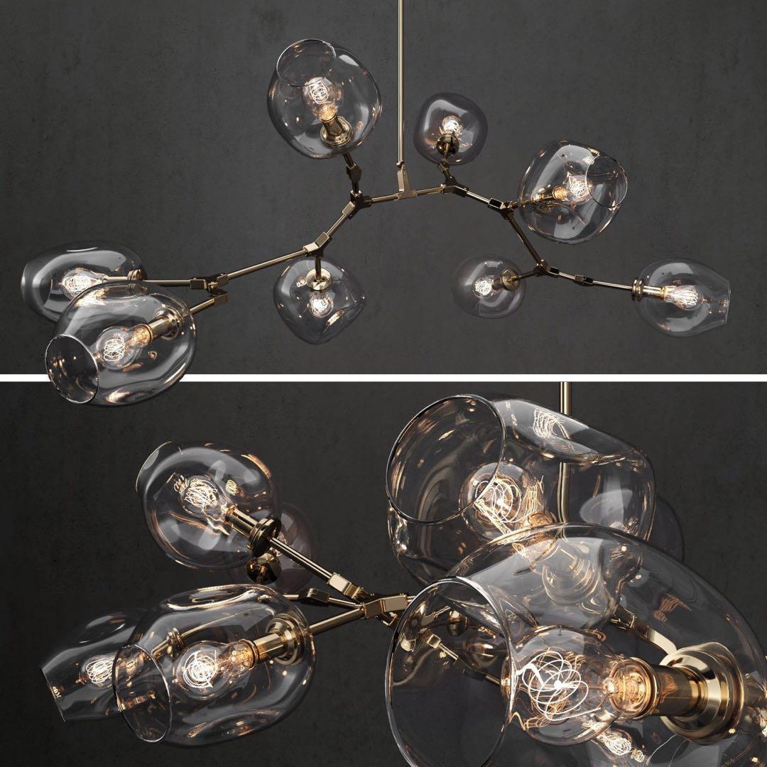 Covington Horizontal Globe Branching Bubble Chandelier - 5 - LightBrasscasivra