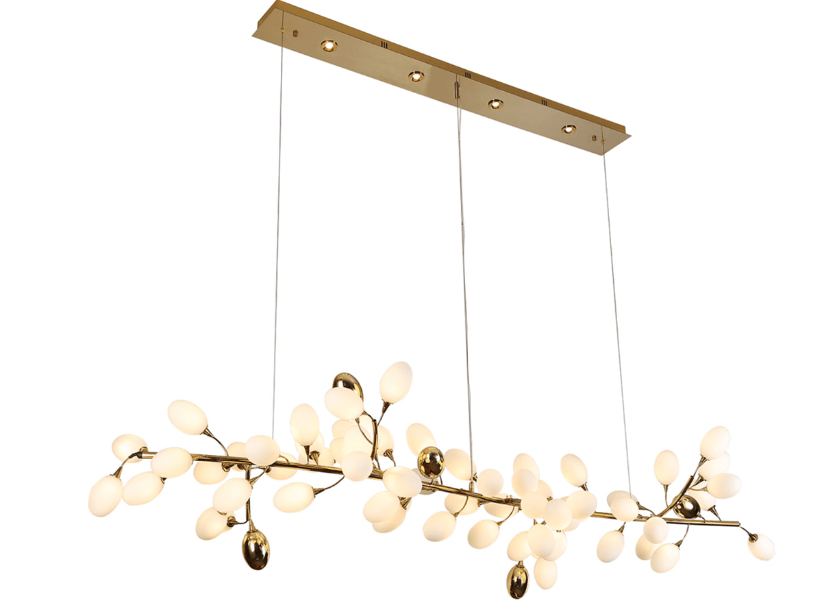 Creative Art Grape Chandelier Pure White Nordic Ring and Linear Design for Living Room or Dining Room