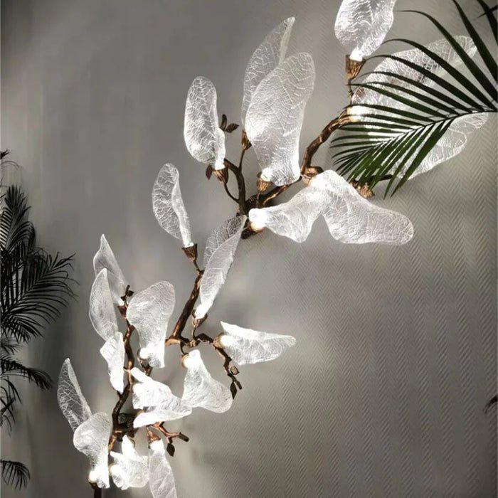 Creative Bionic Resin Leaves Chandelier for Living Room/Dining Room/Staircase - Wall Lamp/W27.5"*H59.1"Warm Lightcasivra