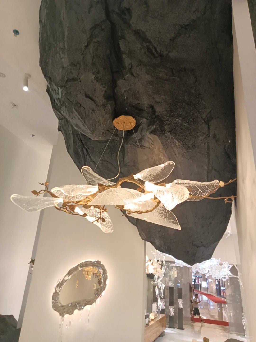 Creative Bionic Resin Leaves Chandelier for Living Room/Dining Room/Staircase - Floor Lamp/D23.6"*H63"Warm Lightcasivra