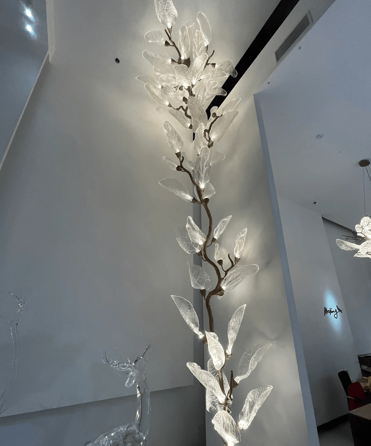 Creative Bionic Resin Leaves Chandelier for Living Room/Dining Room/Staircase - Wall Lamp/W31.5"*H70.8"Warm Lightcasivra