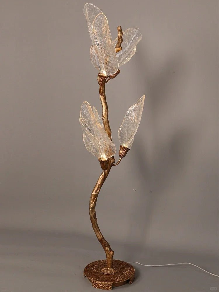 Creative Bionic Resin Leaves Chandelier for Living Room/Dining Room/Staircase - Floor Lamp/D23.6"*H63"Warm Lightcasivra