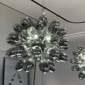 Creative Black Grape Glass Chandelier for Bar/Dining/Living Room/Kitchen Island - D23.6"Warm Lightcasivra