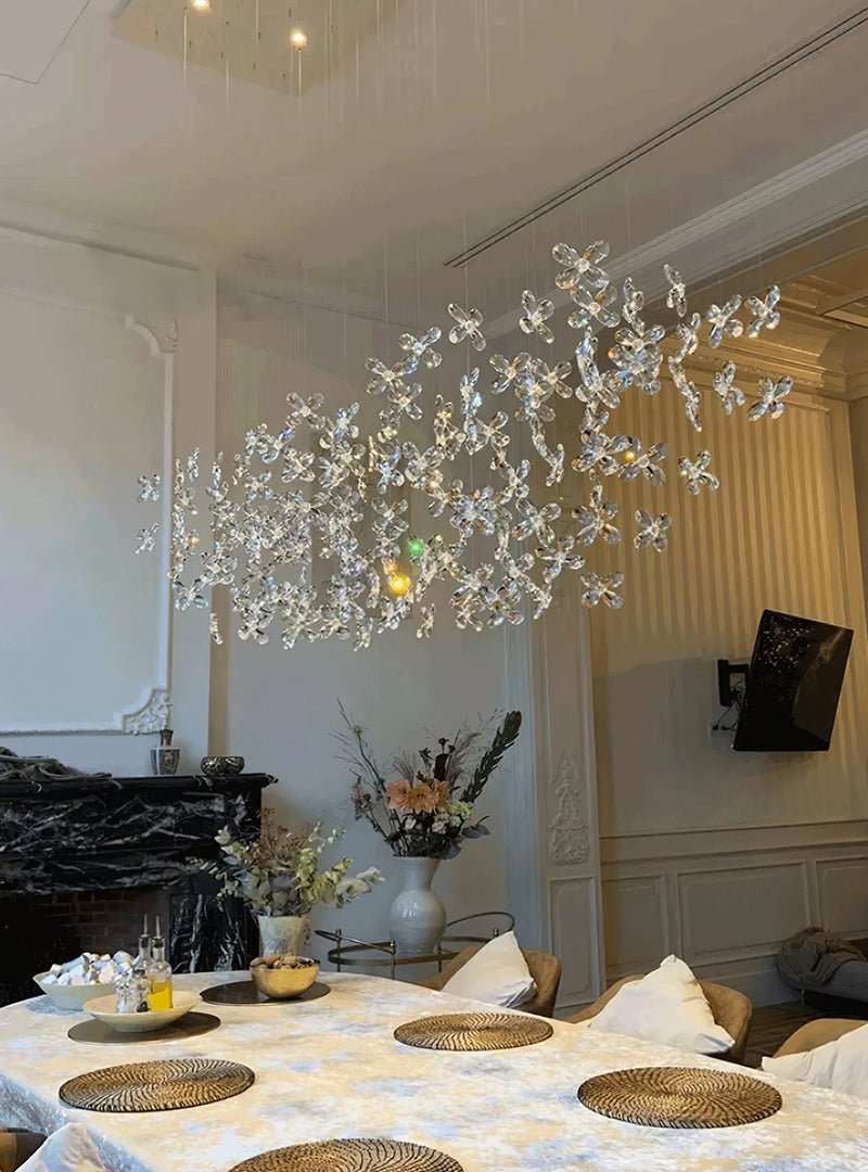 Cross Star Flower Crystal Chandelier - ∅ 47.2″ x H 59.1″ / Dia 120cm x H 150cmSilver & ClearWarm Lightcasivra