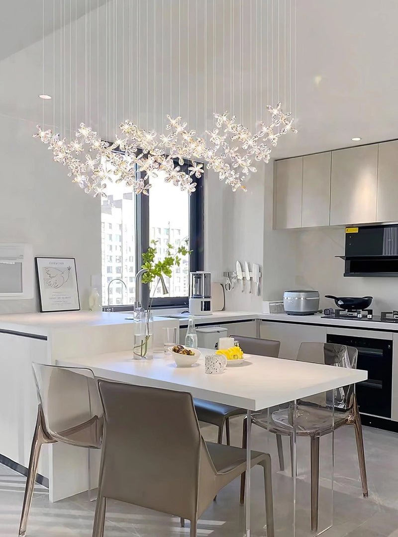 Cross Star Flower Crystal Chandelier - ∅ 47.2″ x H 59.1″ / Dia 120cm x H 150cmSilver & ClearWarm Lightcasivra