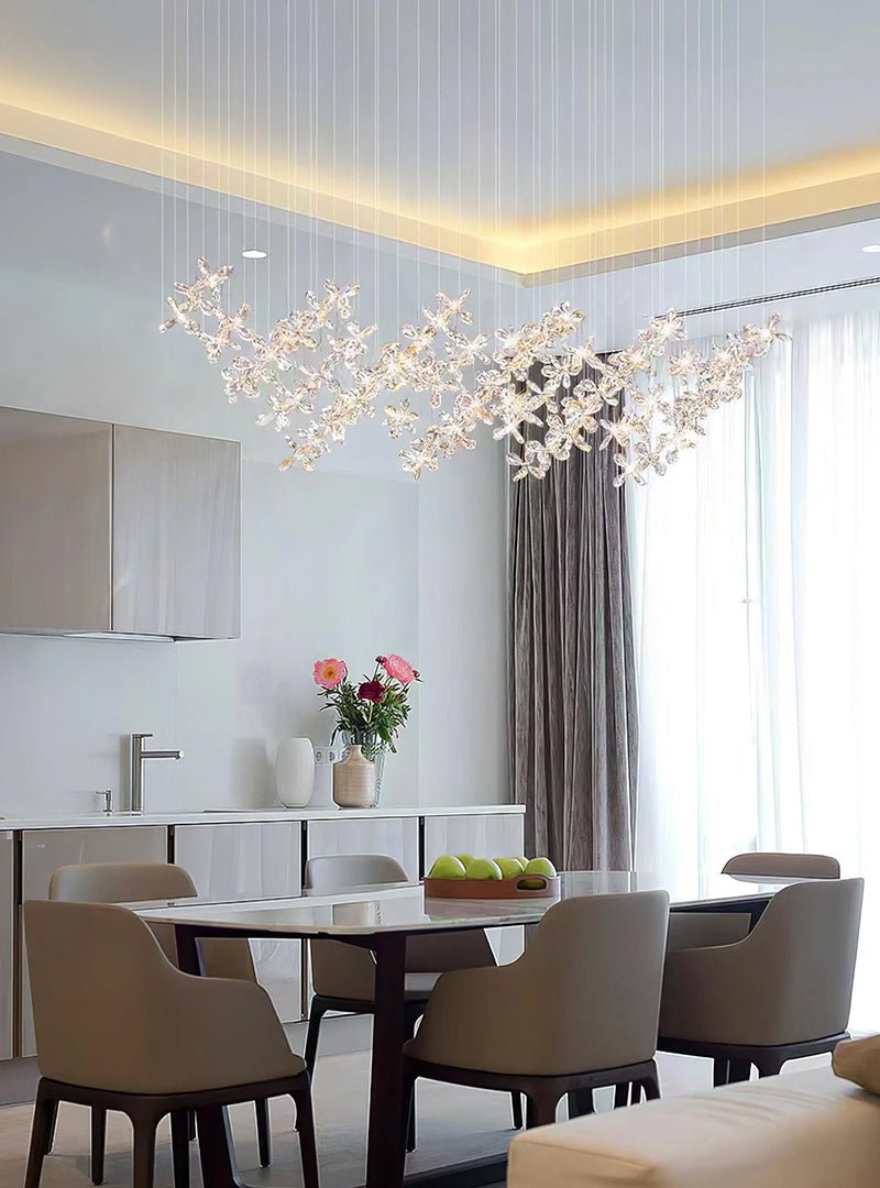 Cross Star Flower Crystal Chandelier - ∅ 47.2″ x H 59.1″ / Dia 120cm x H 150cmSilver & ClearWarm Lightcasivra