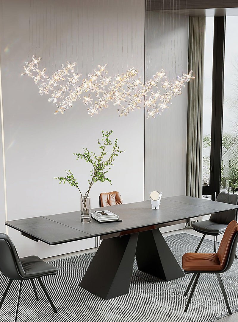 Cross Star Flower Crystal Chandelier - ∅ 47.2″ x H 59.1″ / Dia 120cm x H 150cmSilver & ClearWarm Lightcasivra